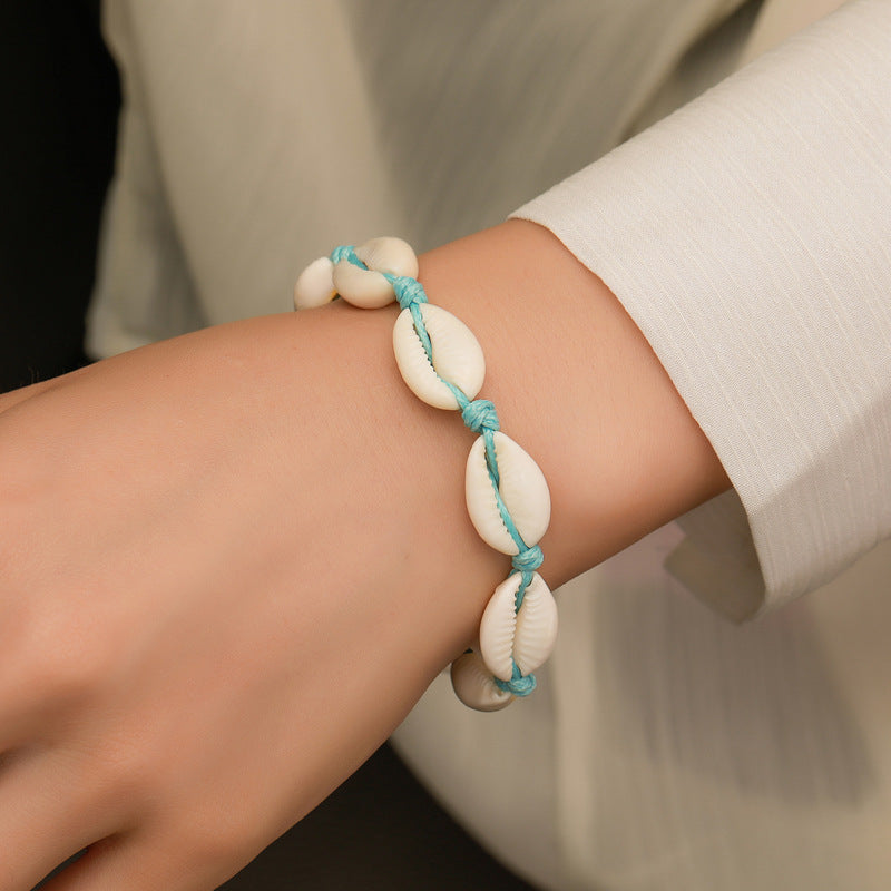 Pulsera De Aleación Tejida A Mano De Conchas Marinas al por mayor